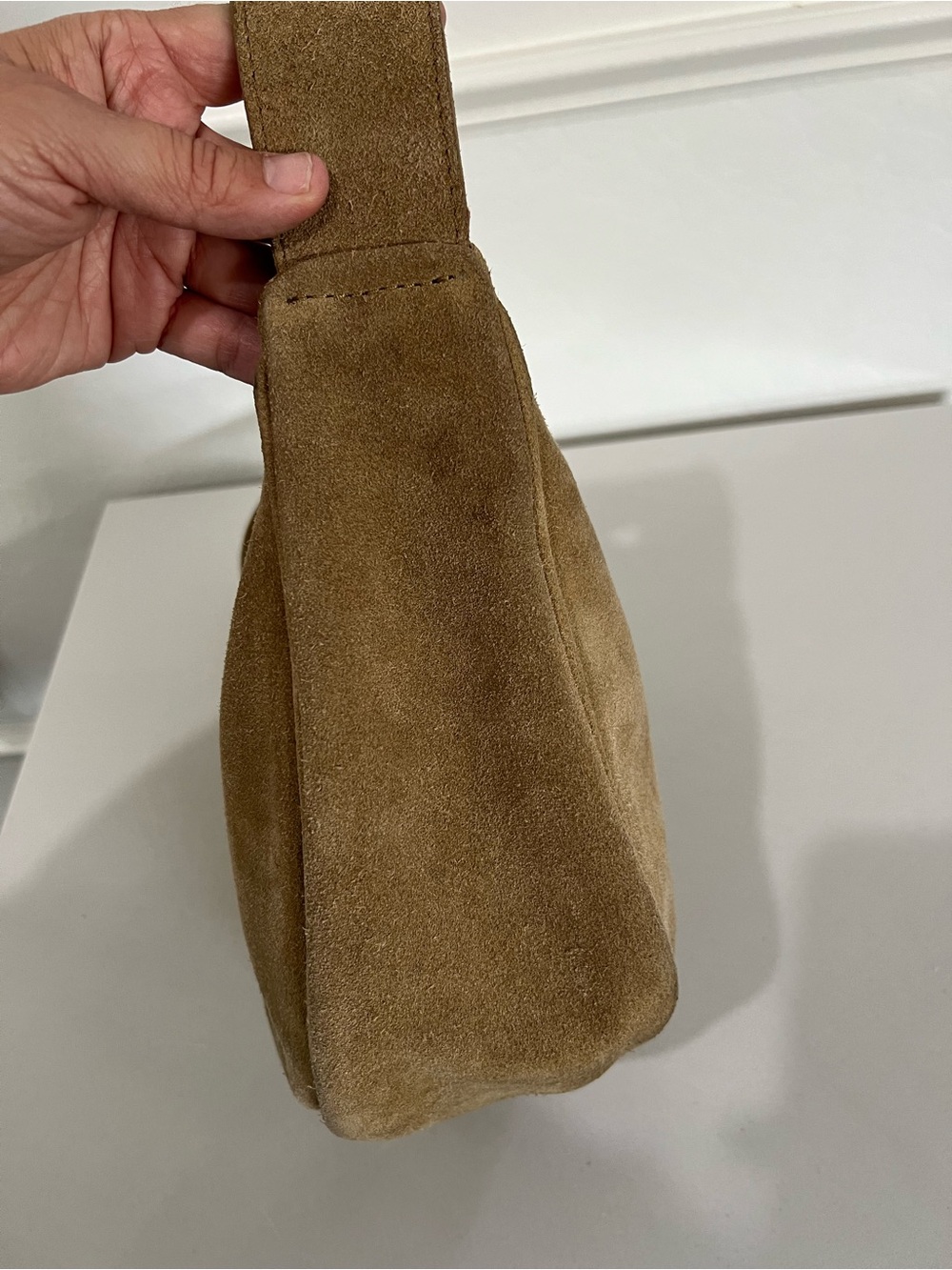Suede Leather Moon bag Shoulder Bag - Picture 9 of 13